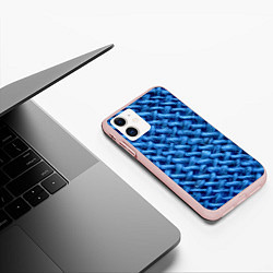 Чехол iPhone 11 матовый Грубая вязка - Fashion 2099, цвет: 3D-светло-розовый — фото 2