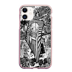 Чехол iPhone 11 матовый Пестрый трэш, цвет: 3D-светло-розовый