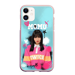 Чехол iPhone 11 матовый K - pop Momo, цвет: 3D-светло-розовый