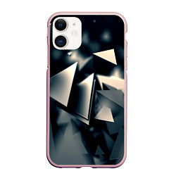 Чехол iPhone 11 матовый Dark abstraction, цвет: 3D-светло-розовый