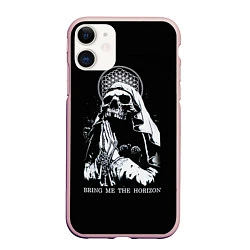 Чехол iPhone 11 матовый BMTH: Skull Pray, цвет: 3D-светло-розовый