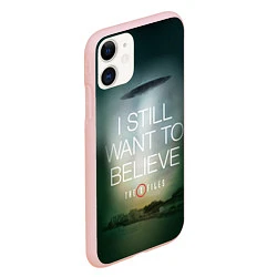 Чехол iPhone 11 матовый I still want to believe, цвет: 3D-светло-розовый — фото 2