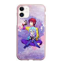 Чехол iPhone 11 матовый No Game No Life, цвет: 3D-светло-розовый