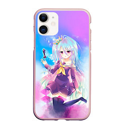 Чехол iPhone 11 матовый No Game No Life, цвет: 3D-светло-розовый