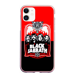 Чехол iPhone 11 матовый Black Sabbath: Red Sun, цвет: 3D-светло-розовый