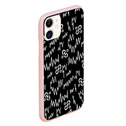 Чехол iPhone 11 матовый Chemical Brothers: Pattern, цвет: 3D-светло-розовый — фото 2