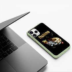 Чехол iPhone 11 Pro матовый Gold Fishing, цвет: 3D-салатовый — фото 2