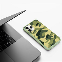 Чехол iPhone 11 Pro матовый Камуфляж: зеленый/хаки, цвет: 3D-салатовый — фото 2