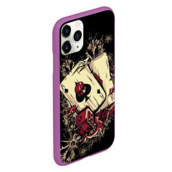 Чехол iPhone 11 Pro матовый Карты дьявола, цвет: 3D-фиолетовый — фото 2