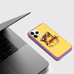 Чехол iPhone 11 Pro матовый Pikachu, цвет: 3D-фиолетовый — фото 2