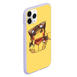 Чехол iPhone 11 Pro матовый Pikachu, цвет: 3D-светло-сиреневый — фото 2