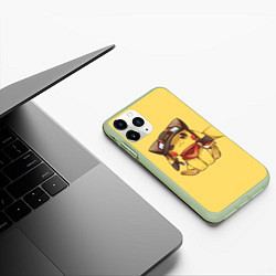 Чехол iPhone 11 Pro матовый Pikachu, цвет: 3D-салатовый — фото 2