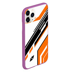 Чехол iPhone 11 Pro матовый CS:GO Asiimov P90 Style, цвет: 3D-фиолетовый — фото 2