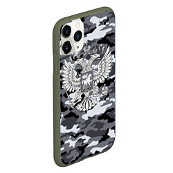Чехол iPhone 11 Pro матовый Городской камуфляж Россия, цвет: 3D-темно-зеленый — фото 2