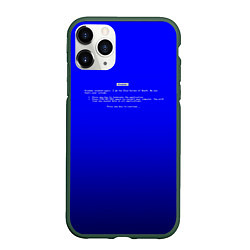 Чехол iPhone 11 Pro матовый BSOD, цвет: 3D-темно-зеленый