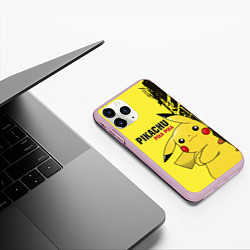 Чехол iPhone 11 Pro матовый Pikachu Pika Pika, цвет: 3D-розовый — фото 2