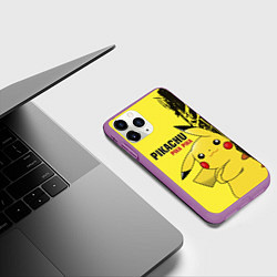 Чехол iPhone 11 Pro матовый Pikachu Pika Pika, цвет: 3D-фиолетовый — фото 2