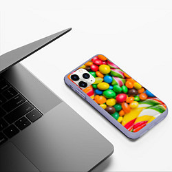 Чехол iPhone 11 Pro матовый Сладкие конфетки, цвет: 3D-светло-сиреневый — фото 2
