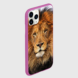 Чехол iPhone 11 Pro матовый Красавец лев, цвет: 3D-фиолетовый — фото 2