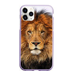 Чехол iPhone 11 Pro матовый Красавец лев, цвет: 3D-светло-сиреневый