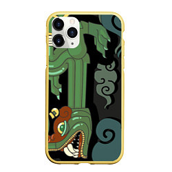 Чехол iPhone 11 Pro матовый Cs:go - Fire Serpent Огненный змей, цвет: 3D-желтый