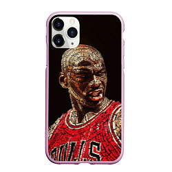 Чехол iPhone 11 Pro матовый Michael Jordan, цвет: 3D-розовый