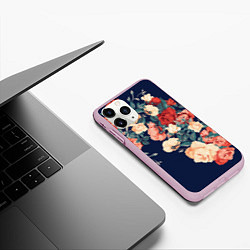 Чехол iPhone 11 Pro матовый Fashion flowers, цвет: 3D-розовый — фото 2