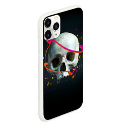 Чехол iPhone 11 Pro матовый Череп конфетти, цвет: 3D-белый — фото 2