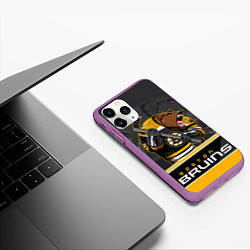 Чехол iPhone 11 Pro матовый Boston Bruins, цвет: 3D-фиолетовый — фото 2