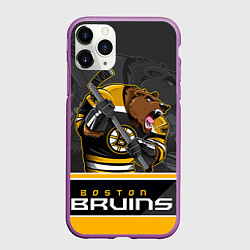 Чехол iPhone 11 Pro матовый Boston Bruins, цвет: 3D-фиолетовый