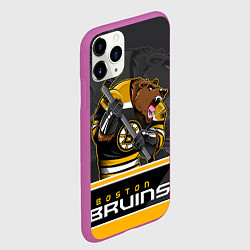 Чехол iPhone 11 Pro матовый Boston Bruins, цвет: 3D-фиолетовый — фото 2