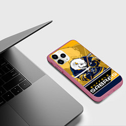 Чехол iPhone 11 Pro матовый Buffalo Sabres, цвет: 3D-малиновый — фото 2