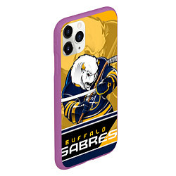 Чехол iPhone 11 Pro матовый Buffalo Sabres, цвет: 3D-фиолетовый — фото 2