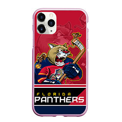 Чехол iPhone 11 Pro матовый Florida Panthers, цвет: 3D-розовый