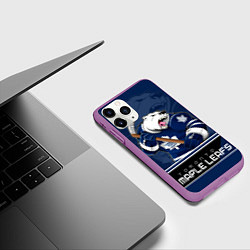 Чехол iPhone 11 Pro матовый Toronto Maple Leafs, цвет: 3D-фиолетовый — фото 2