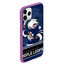 Чехол iPhone 11 Pro матовый Toronto Maple Leafs, цвет: 3D-фиолетовый — фото 2