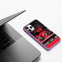 Чехол iPhone 11 Pro матовый New Jersey Devils, цвет: 3D-фиолетовый — фото 2