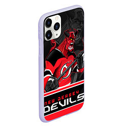 Чехол iPhone 11 Pro матовый New Jersey Devils, цвет: 3D-светло-сиреневый — фото 2