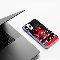 Чехол iPhone 11 Pro матовый New Jersey Devils, цвет: 3D-светло-сиреневый — фото 2