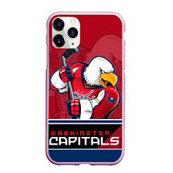 Чехол iPhone 11 Pro матовый Washington Capitals, цвет: 3D-розовый