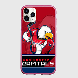Чехол iPhone 11 Pro матовый Washington Capitals, цвет: 3D-малиновый