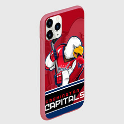 Чехол iPhone 11 Pro матовый Washington Capitals, цвет: 3D-малиновый — фото 2