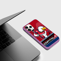 Чехол iPhone 11 Pro матовый Washington Capitals, цвет: 3D-фиолетовый — фото 2