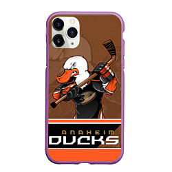 Чехол iPhone 11 Pro матовый Anaheim Ducks, цвет: 3D-фиолетовый