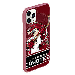 Чехол iPhone 11 Pro матовый Arizona Coyotes, цвет: 3D-малиновый — фото 2