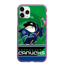 Чехол iPhone 11 Pro матовый Vancouver Canucks, цвет: 3D-фиолетовый