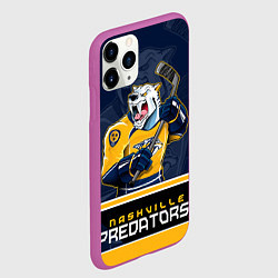Чехол iPhone 11 Pro матовый Nashville Predators, цвет: 3D-фиолетовый — фото 2