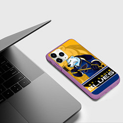 Чехол iPhone 11 Pro матовый St. Louis Blues, цвет: 3D-фиолетовый — фото 2
