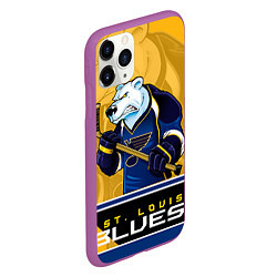 Чехол iPhone 11 Pro матовый St. Louis Blues, цвет: 3D-фиолетовый — фото 2