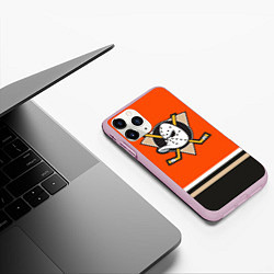 Чехол iPhone 11 Pro матовый Anaheim Ducks, цвет: 3D-розовый — фото 2